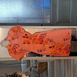 Peach floral dress sz6